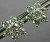 ESTATE LARGE 2.0CT DIAMOND 14KT WHITE GOLD FLOWER STAR SCREW BACK STUD EARRINGS