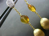ESTATE .21CT DIAMOND & CITRINE 18KT TWO TONE GOLD 3D OVAL ROUND HAMMER EARRINGS