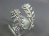 ESTATE LARGE .68CT DIAMOND 18KT WHITE GOLD 3D MULTI LEAF CRISS CROSS FUN RING