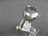 LARGE 5.66CT DIAMOND & AAA AQUAMARINE 14KT WHITE GOLD ROUND HALO ENGAGEMENT RING