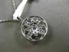 ESTATE .28CT DIAMOND 18K WHITE GOLD 3D FLOWER FILIGREE CIRCULAR FLOATING PENDANT
