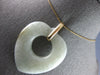 EXTRA LARGE AAA JADE 14KT YELLOW GOLD 3D OPEN HEART LOVE FLOATING PENDANT #27743