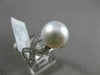 ESTATE LARGE .21CT DIAMOND 18KT WHITE GOLD 3D AAA SOUTH SEA PEARL SOLITAIRE RING