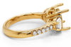 LARGE 1.20CT DIAMOND 18KT YELLOW GOLD TRAPEZOID & ROUND 3 STONE ENGAGEMENT RING