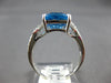 3.56CT DIAMOND & AAA BLUE TOPAZ 14KT WHITE GOLD 3D CUSHION & ROUND INFINITY RING