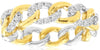 ESTATE .50CT DIAMOND 14KT 2 TONE GOLD 3D CLASSIC ROUND MULTI LINK LOVE RING