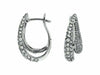 ESTATE 1.95CT DIAMOND 14KT WHITE GOLD 3D MULTI ROW CLASSIC LEVERBACK EARRINGS