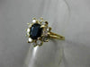 ESTATE 1.55CT DIAMOND & SAPPHIRE 14K YELLOW GOLD 3D FLOWER ENGAGEMENT RING 22333