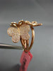 ESTATE LARGE .74CT WHITE & PINK DIAMOND 18KT WHITE & ROSE GOLD 3D BUTTERFLY RING