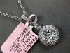 LARGE .74CT DIAMOND 14K WHITE GOLD ROUND CLUSTER INVISIBLE HALO FLOATING PENDANT