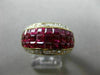 ESTATE WIDE 5.30CT DIAMOND & AAA RUBY 18K YELLOW GOLD INVISIBLE ANNIVERSARY RING