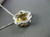 ESTATE 2.60CT ROUND CITRINE 14KT YELLOW GOLD SOLITAIRE FLOWER PENDANT #22167