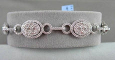 ANTIQUE 4.24CT WIDE FILIGREE 18KT DIAMOND ROUND BRACELET