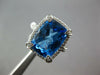 ESTATE LARGE 8.0CT DIAMOND & AAA BLUE TOPAZ 14KT WHITE GOLD 3D FILIGREE FUN RING