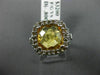 ESTATE 11.0CT DIAMOND & AAA CITRINE 18KT WHITE GOLD SOLITAIRE FILIGREE RING #857