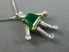 ESTATE 1.71CT DIAMOND & AAA EMERALD 14K TWO TONE GOLD 3D FLEXIBLE FEMALE PENDANT