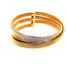 EXTRA LARGE .57CT DIAMOND 18KT 2 TONE GOLD MULTI ROW SNAKE CUFF BANGLE BRACELET