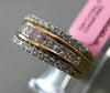 ESTATE WIDE 1.15CT WHITE & PINK DIAMOND 18KT WHITE & ROSE GOLD ANNIVERSARY RING