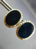 ESTATE LARGE AAA LAPIS 14KT YELLOW GOLD 3D HANDCRAFTED CLIP ON EARRINGS #26366