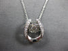 .50CT DANCING DIAMOND 14KT WHITE GOLD 3D LUCKY HORSESHOE FILIGREE PENDANT #27995