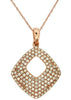 ESTATE .37CT DIAMOND 14K ROSE GOLD 3D MULTI ROW OPEN SQUARE FUN FLOATING PENDANT