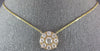 EXTRA LARGE 1.24CT DIAMOND 14KT YELLOW GOLD 3D SOLITAIRE CLUSTER FLOWER NECKLACE