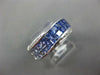 WIDE 2.72CT DIAMOND & AAA RAINBOW SAPPHIRE 14K WHITE GOLD CRISS CROSS LOVE RING