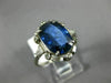 ANTIQUE LARGE 4.25CT DIAMOND & AAA SAPPHIRE 14KT WHITE GOLD HALO ENGAGEMENT RING