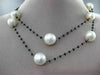 ESTATE LARGE & LONG 18KT WHITE GOLD 3D PEARL & BLACK SPINAL BY THE YARD NECKLACE