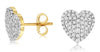 ESTATE .65CT DIAMOND 14K YELLOW GOLD CLASSIC PAVE HEART SHAPE LOVE STUD EARRINGS