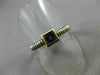 ESTATE .50CT AAA AMETHYST 925 SILVER & 14KT GOLD 3D SQUARE SOLITAIRE RING #22033