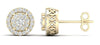 .25CT DIAMOND 14KT YELLOW GOLD 3D INVISIBLE ROUND HALO FILIGREE STUD EARRINGS