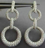 ESTATE 2.90CT DIAMOND 18KT WHITE GOLD CIRCLE OF LIFE GRADUATING HANGING EARRINGS