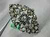 ANTIQUE LARGE 2.0CT DIAMOND 14KT YELLOW GOLD & SILVER 3D FLOWER LEAF BROOCH PIN