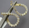 1.42CT DIAMOND 14KT YELLOW GOLD 3D OPEN TEAR DROP SIDEWAYS HOOP HANGING EARRINGS