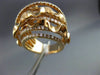ESTATE LARGE 1.69CT DIAMOND 18KT ROSE GOLD MULTI ROW CRISS CROSS WAVE FUN RING