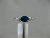 ESTATE .71CT DIAMOND & AAA OVAL SAPPHIRE 14KT WHITE GOLD FRIENDSHIP PROMISE RING