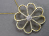 ESTATE EXTRA LARGE 2.85CT DIAMOND 18KT YELLOW GOLD FLOWER LOVE FLOATING PENDANT