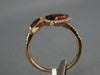 1.82CT DIAMOND & AAA GARNET 14KT ROSE GOLD 3D PEAR SHAPE CRISS CROSS LOVE RING