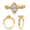 ESTATE .89CT DIAMOND 18KT YELLOW GOLD ROUND & MARQUISE INFINITY ENGAGEMENT RING