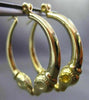 ESTATE 14K YELLOW GOLD 3D CLASSIC MILGRAIN ROMANTIC KISSING HOOP EARRINGS #24352