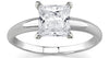 ESTATE .71CT DIAMOND 14KT WHITE GOLD PRINCESS SOLITAIRE 4 PRONG ENGAGEMENT RING