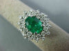 LARGE 2.98CT DIAMOND & AAA EMERALD 14KT WHITE GOLD 3D OVAL HALO ENGAGEMENT RING