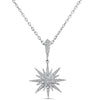 ESTATE .66CT DIAMOND 18KT WHITE GOLD 3D CLASSIC SNOWFLAKE FLOATING PENDANT