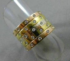 ESTATE .45CT ETOILE DIAMOND 18KT WHITE & YELLOW & ROSE GOLD STACKABLE RING #1149