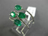 ESTATE LARGE 2.21CT DIAMOND & AAA EMERALD 14KT WHITE GOLD CLASSIC MULTI ROW RING