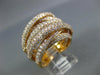 ESTATE EXTRA LARGE 2.37CT DIAMOND 18KT ROSE GOLD MULTI ROW PAVE CRISS CROSS RING