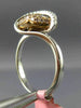 ESTATE .59CT WHITE & PINK DIAMOND 18K WHITE & ROSE GOLD 3D PUFF HEART  LOVE RING