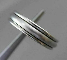ESTATE 14KT WHITE GOLD MATTE & SHINY WEDDING ANNIVERSARY BAND RING 4mm #23150