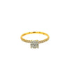 ESTATE .32CT DIAMOND 18KT WHITE GOLD 3D CLASSIC CLUSTER FLOWER LOVE RING